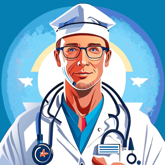 Doctor online vector illustration