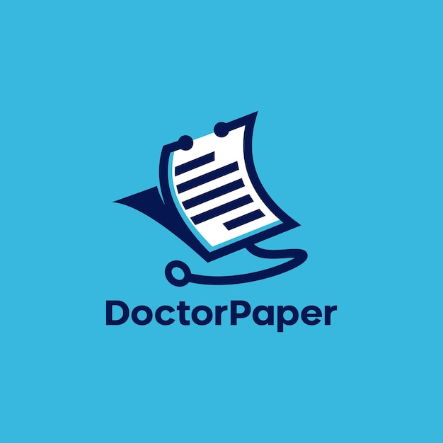 Doctor paper prescription medical logo vector icon line outline premium vector