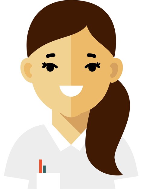 Doctor Paramedic Woman Avatar Face Icon Flat Style