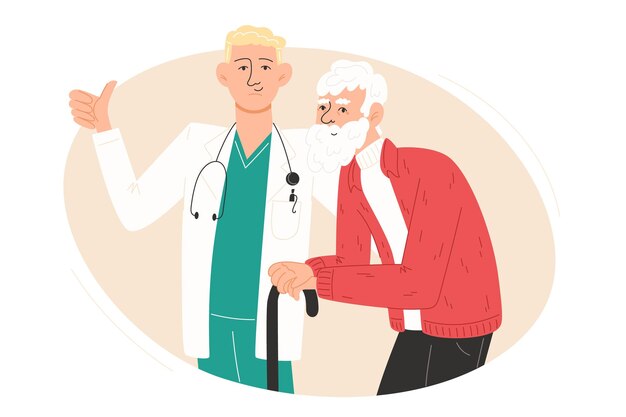 the doctor and the patient are standing together mens health month