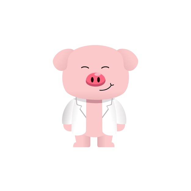 Illustrazione dei cartoni animati di doctor pig