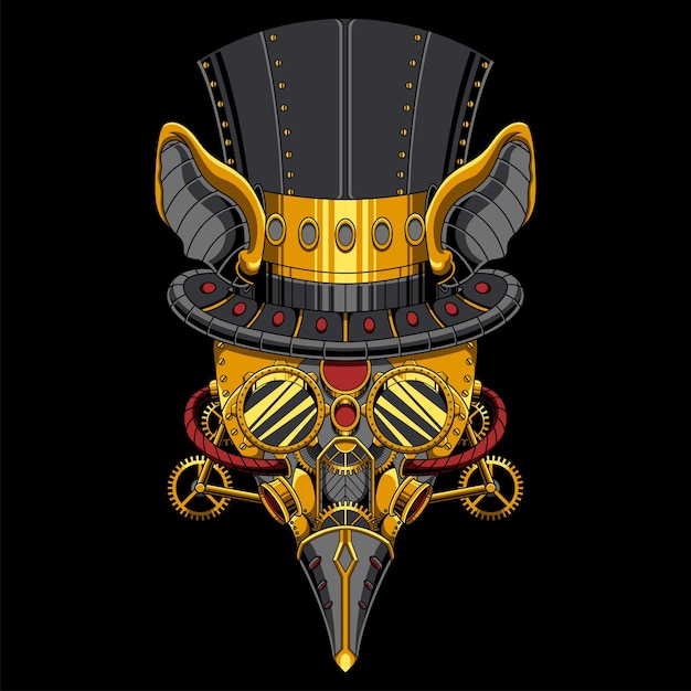 Doctor plague steampunk illustration