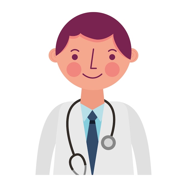 Doctor professional with stethoscope in coat portrait