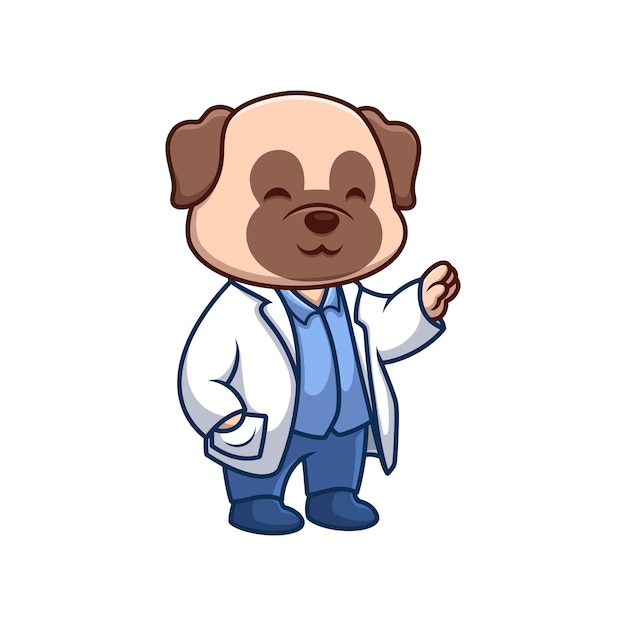 Doctor Pub Dog Cartoon