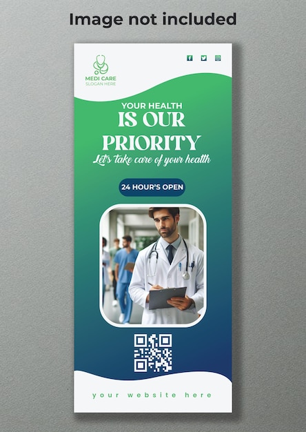 Vector doctor roll up banner template ontwerp