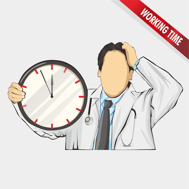 Vector doctor's working time, ilustration