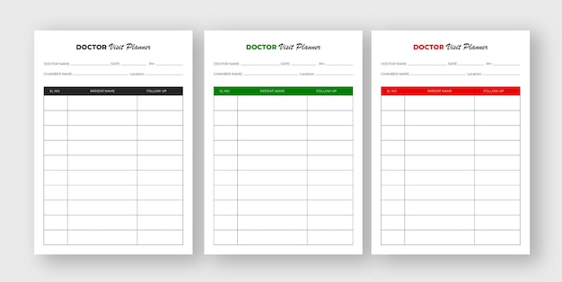 Doctor schedule planner templates and planner templates