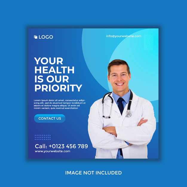 Doctor social media post design template