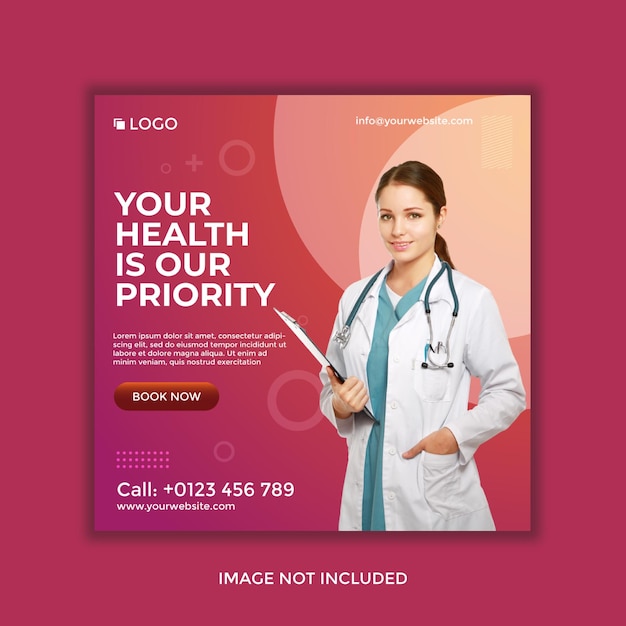 Doctor social media post design template