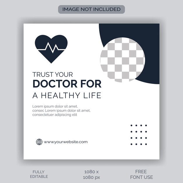 Vector doctor social media post template design