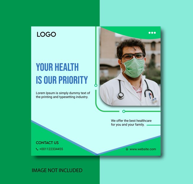 Doctor social media poster design and advertising design