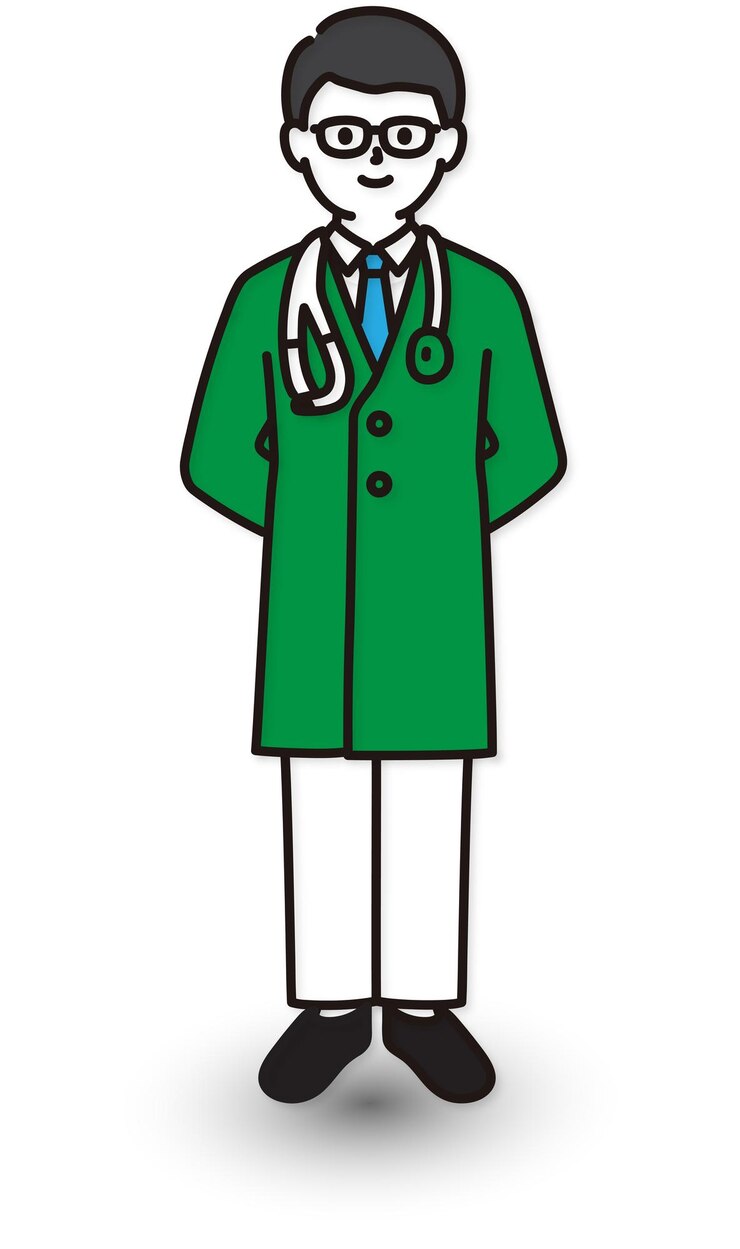 Doctor Standing Vector Hand Drawn Illustration
