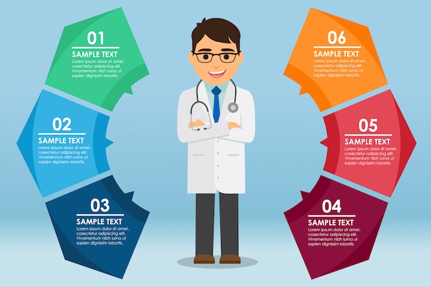 Doctor standing with a infographic