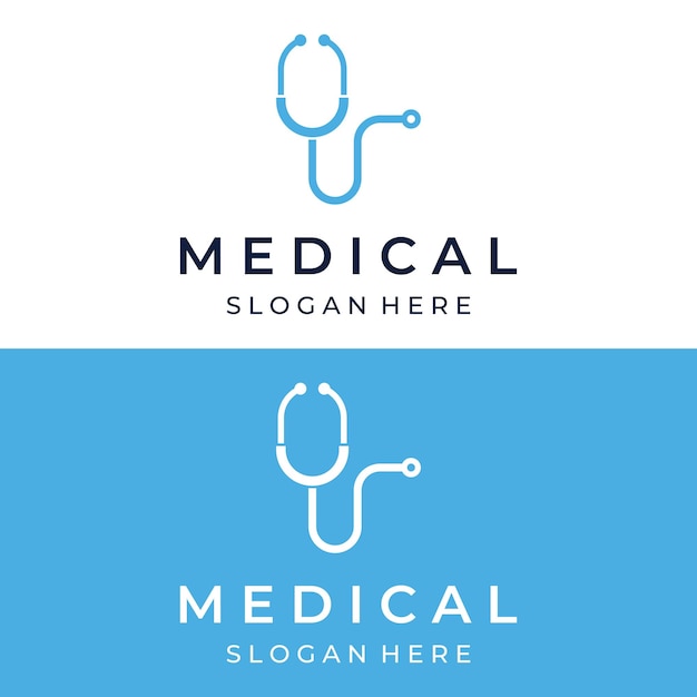 Doctor stethoscope logo template design for health care with creative idea Vector illustration