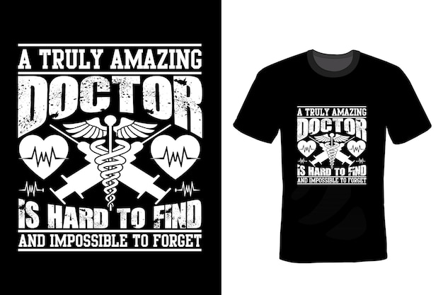 Vettore doctor t shirt design tipografia vintage