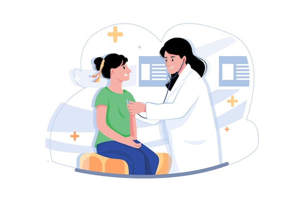 Doctor Treating A Female Patient Illustration concept A flat illustration isolated on white background