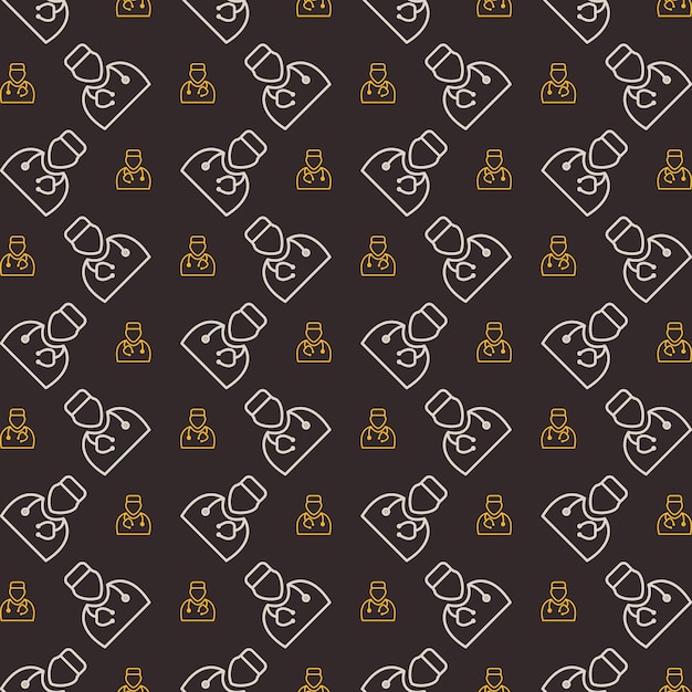 Vector doctor trendy pattern repeating vector beautiful illustration background