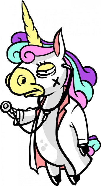 Vector doctor unicorn