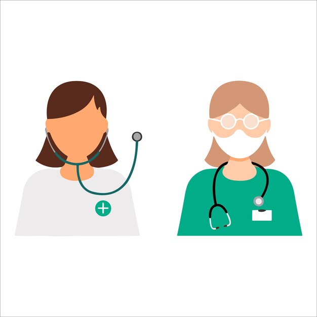 doctor in uniform face avatar hospital clinic worker Illustration vector