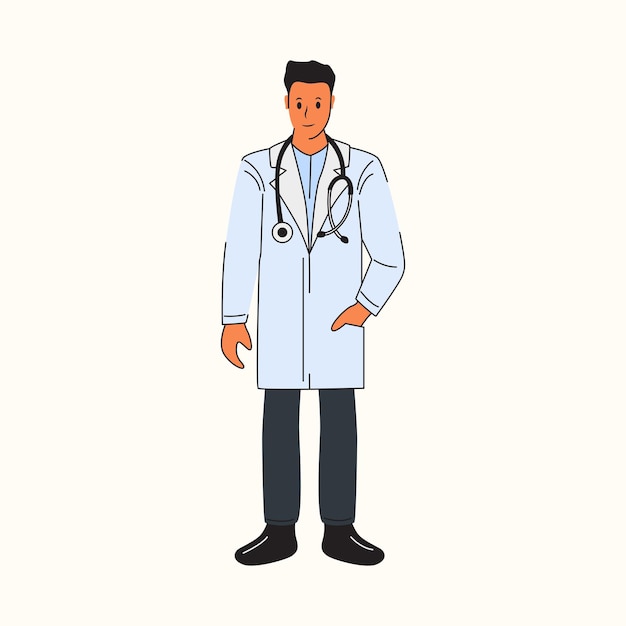 Vector doctor vector stock illustration doctor with medical equpments vector