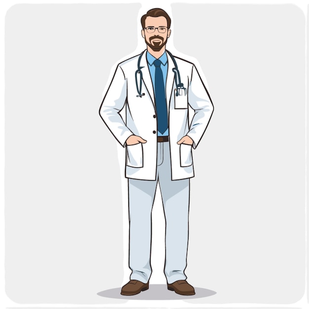 Vector doctor vector on white background