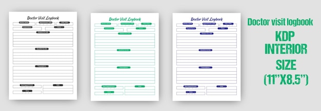 Doctor visit logbook kdp interior template