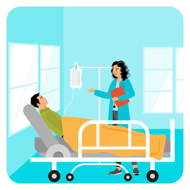 doctor visiting a patient in a hospital room offering compassionate care