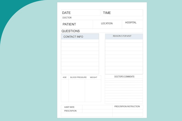 Vector doctor visits medical logbook interior