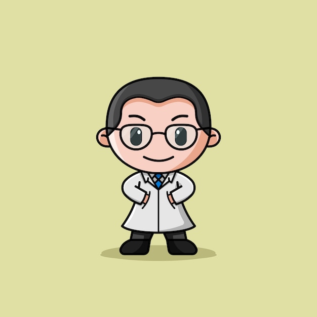 Vector doctor wear coat logo character mascot