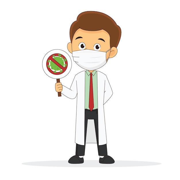 Doctor wearing protective medical mask check for coronavirus