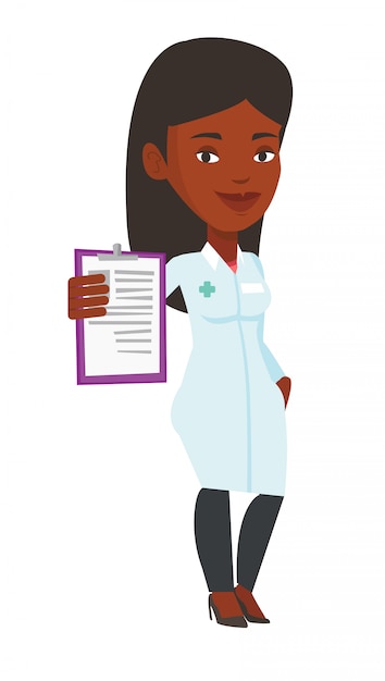 Vector doctor with clipboard vector illustration.