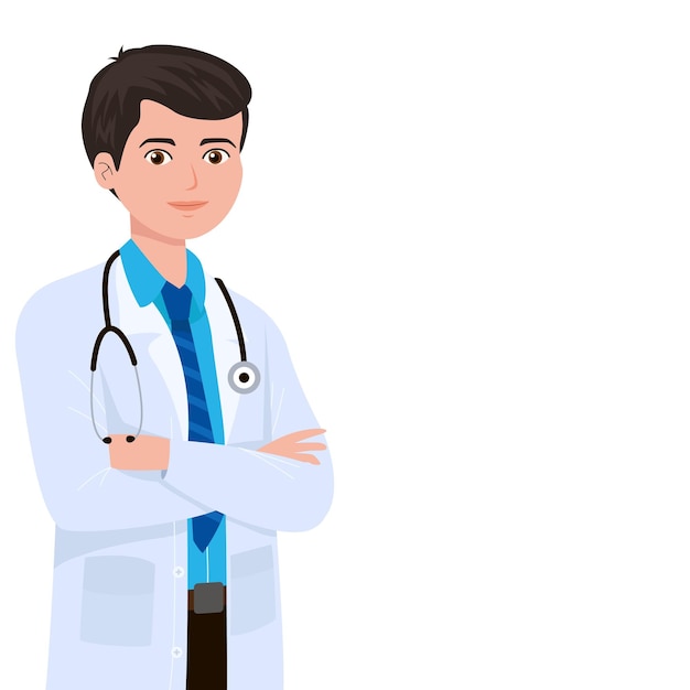 Vector doctor with white background