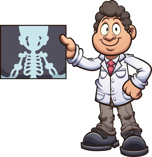 Vector doctor with x ray illustration