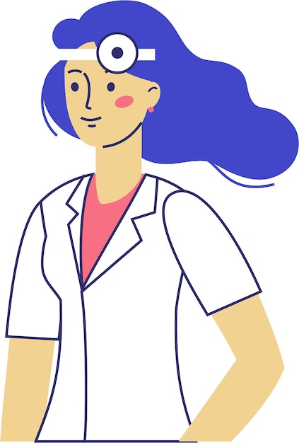 Vector doctor woman portrait front view