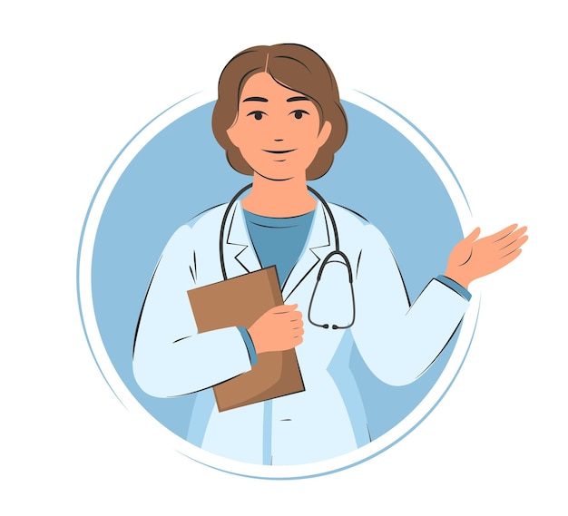 Doctor woman in white coat Consultations and diagnostics