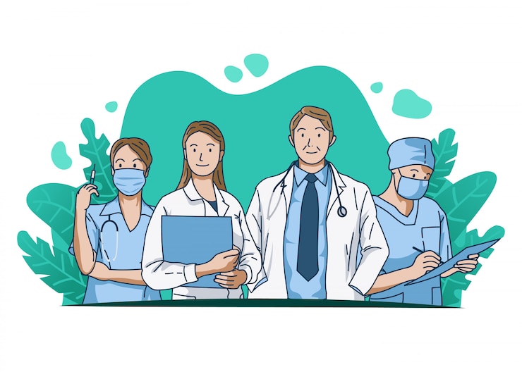 Vector doctors and nurses