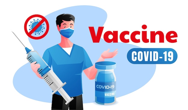 Врачи обеспечивают защиту с помощью вакцины COVID 19