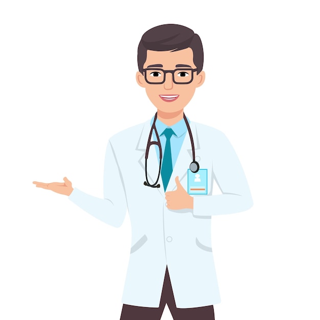 Doctors with stethoscope Group of medical students or nurses Vector illustration