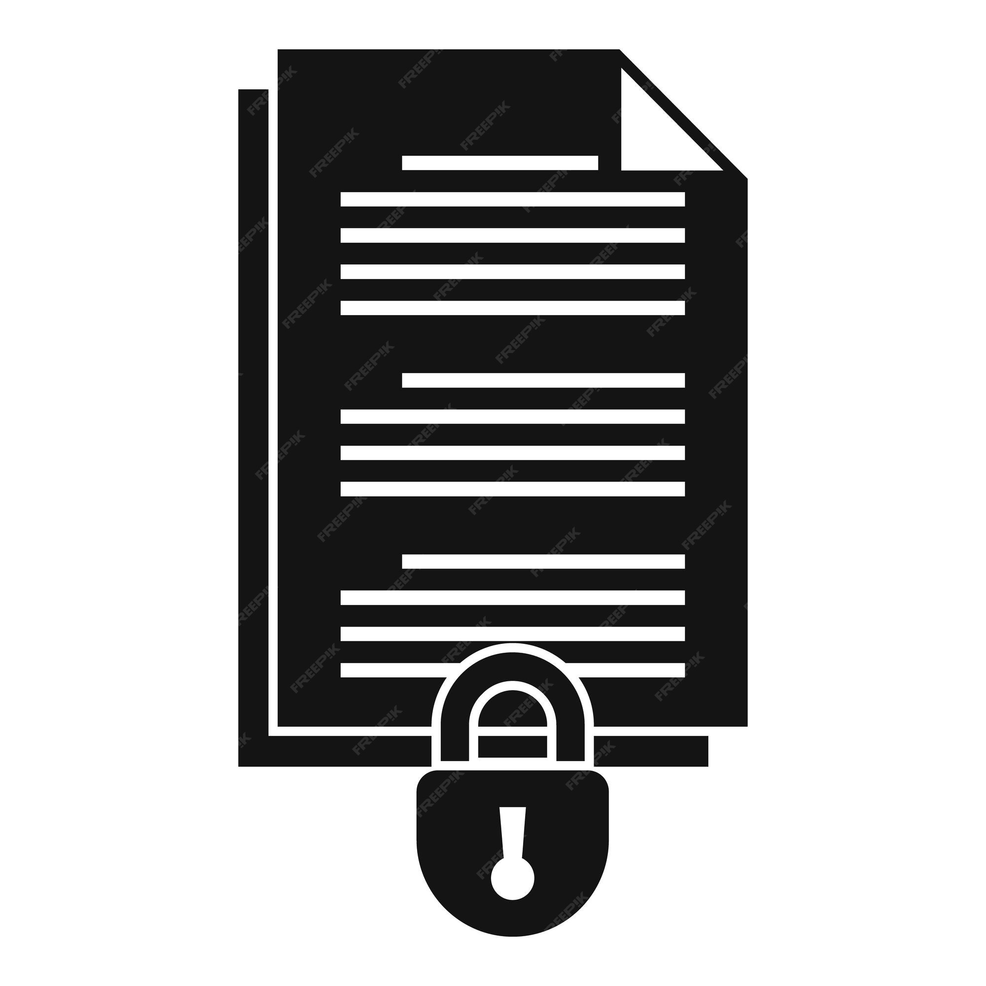 Значок аутентификации доступа к документу простая иллюстрация значка ...