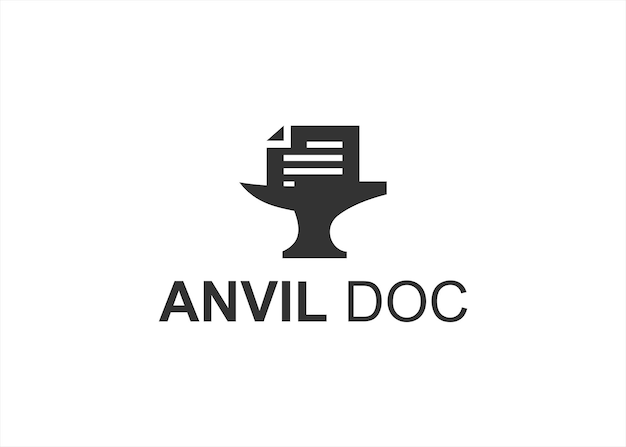 document anvil logo design vector illustration