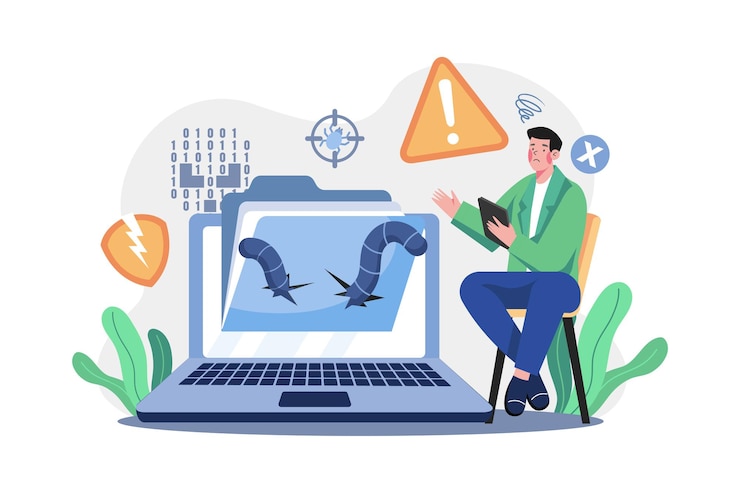 Vector document beschadigd illustratieconcept op witte achtergrond