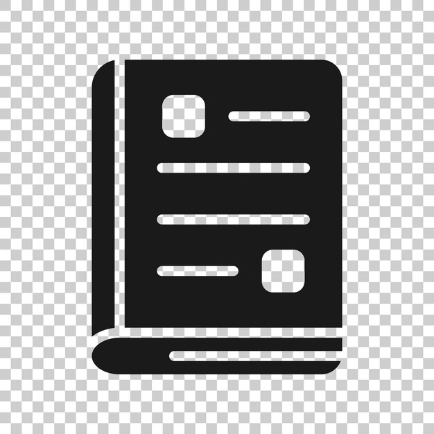 Document boekpictogram in vlakke stijl Papier blad vectorillustratie op witte achtergrond Kladblok document bedrijfsconcept