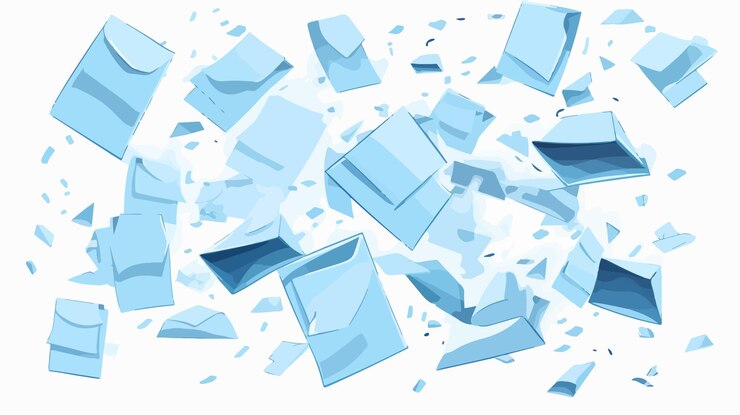 Vector document chaos papers falling and flying sheets