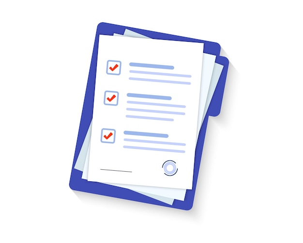 벡터 문서 계약 서류 종이 문서 스탬프와 텍스트가 있는 폴더 서명 및 승인 스탬프가 있는 계약 문서의 스택 서류 작업 비즈니스 문서의 개념 폴더 스택 서류