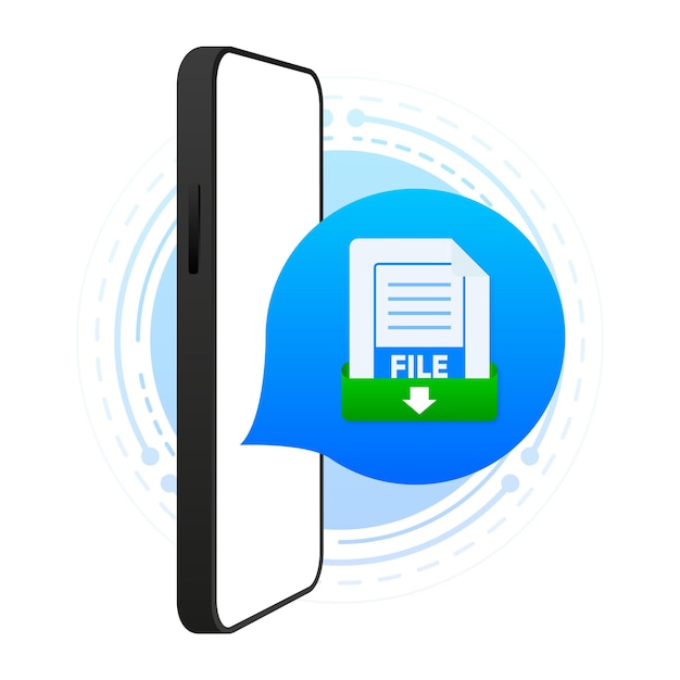 Document File Download on device screen Document icon Downloading files concepts Vector illustration