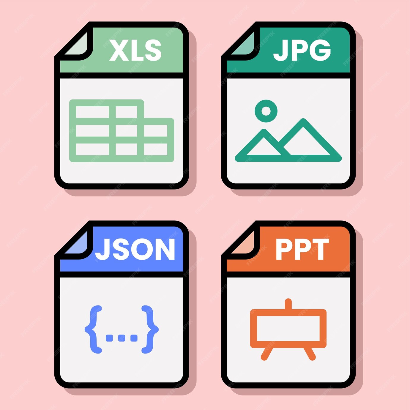 Premium Vector | Document file folder download vector color format pdf ...