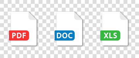 document file icons doc pdf xls flat icon vector illustration