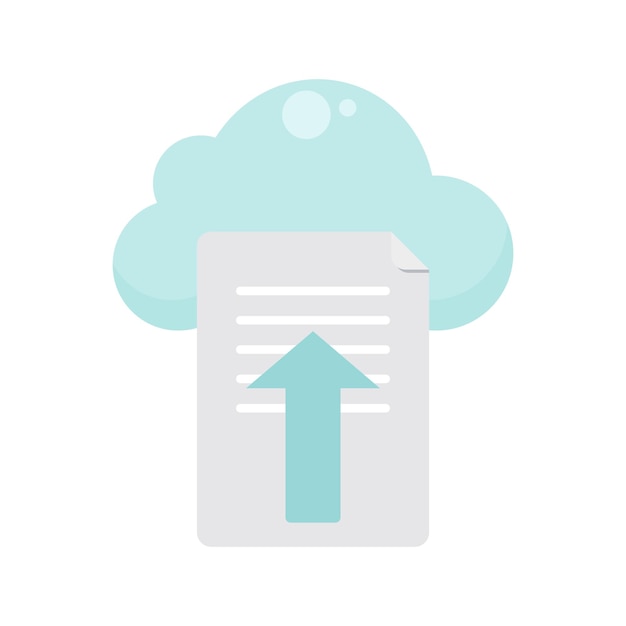 Document file uploaded to the cloud vector illustration graphic icon symbol