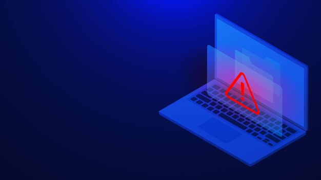 document folder with warning of virus malware and cybercrime hacking online fraud