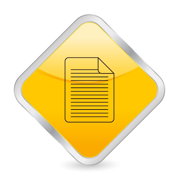 Document geel vierkant pictogram